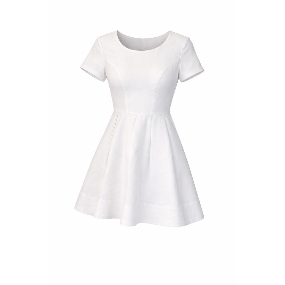 DO+BE White Fit Flare Dress Small Coquette Bridal Shower Courthouse Wedding NWT